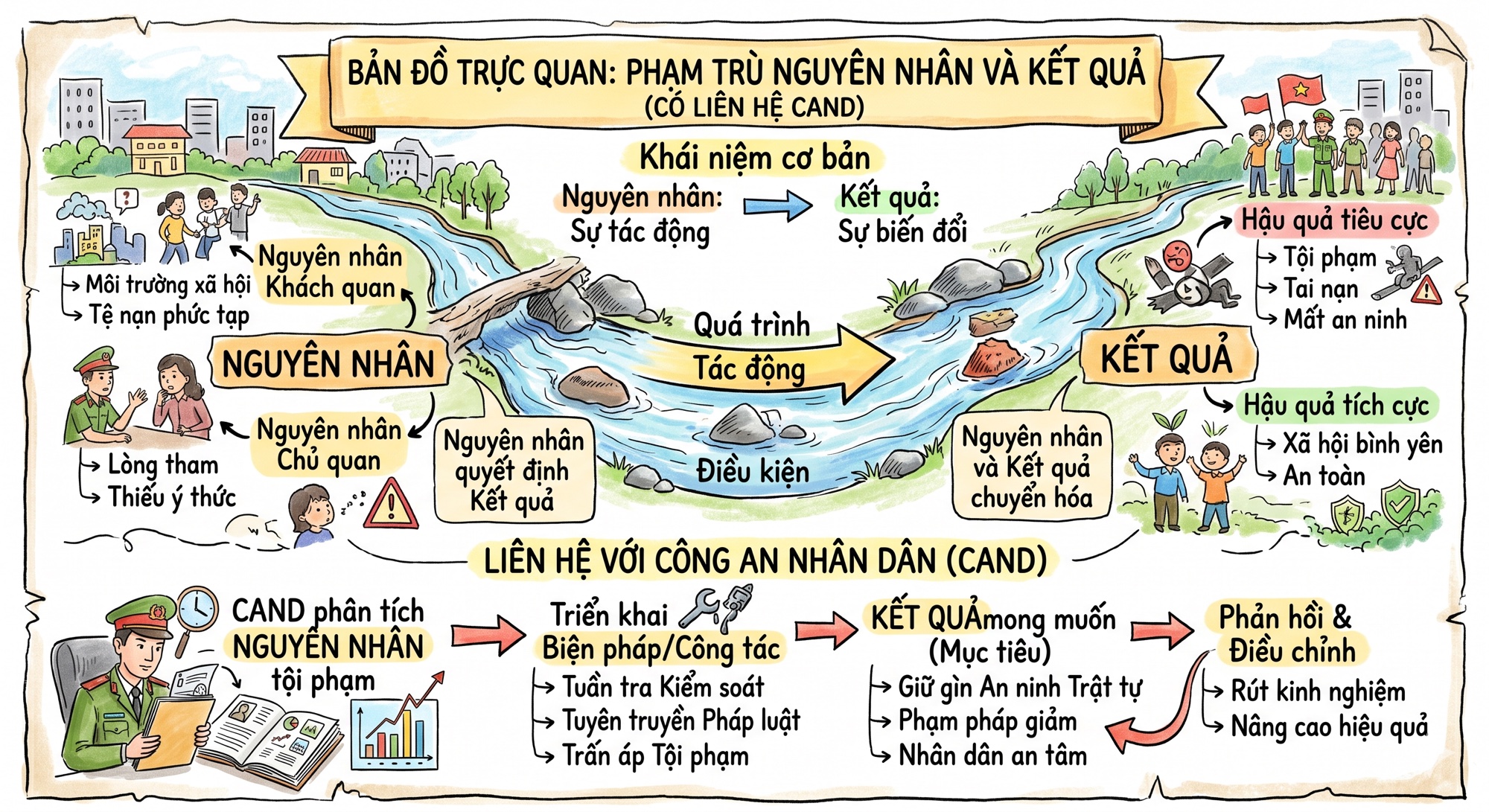 Sơ đồ phạm trù nguyên nhân và kết quả liên hệ CAND
